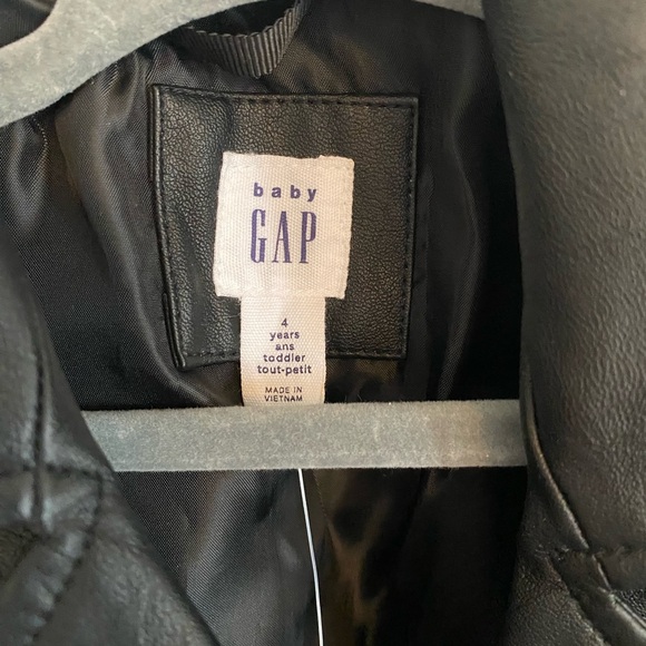 Gap kids baby Black Leather Jacket - Picture 2 of 2